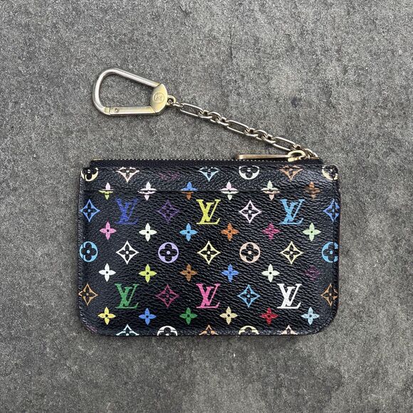 💕SOLD💕Louis Vuitton X Takashi Murakami Key Pouch Cles - Monogram Multicolore - Picture 2 of 12